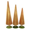 Cody Foster 14.5 Inch Grapefruit Amber Pleated Trees St/3  Decoration Gold Glitter Tree Sculptures - 2 of 3