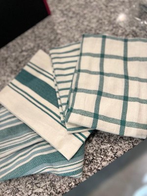 KAF Home Classic Farmhouse Stripe Kitchen Towels, Set of 12, 15″ x 25″,  100% Pure Cotton Dish Towels