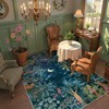 Itopfox Midnight Jungle Green Washable Rug, Soft Area Carpet for Bedroom, Office, Living Room, Dining Room, Botanical Non Slip Rug - 3 of 4