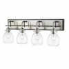Kraken 4-Light Bath Light - Modern Glass Fixture in Matte Black & Brushed Nickel, Dimmable - 2 of 4