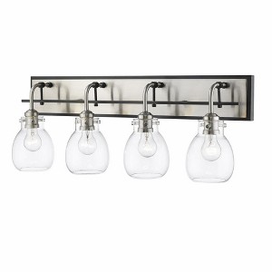 Kraken 4-Light Bath Light - Modern Glass Fixture in Matte Black & Brushed Nickel, Dimmable - 1 of 3