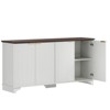 homfan Buffet Sideboard,61" Large Buffet Sideboard Cabinet With 4 Fluted Doors And Storage, Kitchen Storage Cabinet,Farmhouse Coffee Bar Cabinet - 3 of 4
