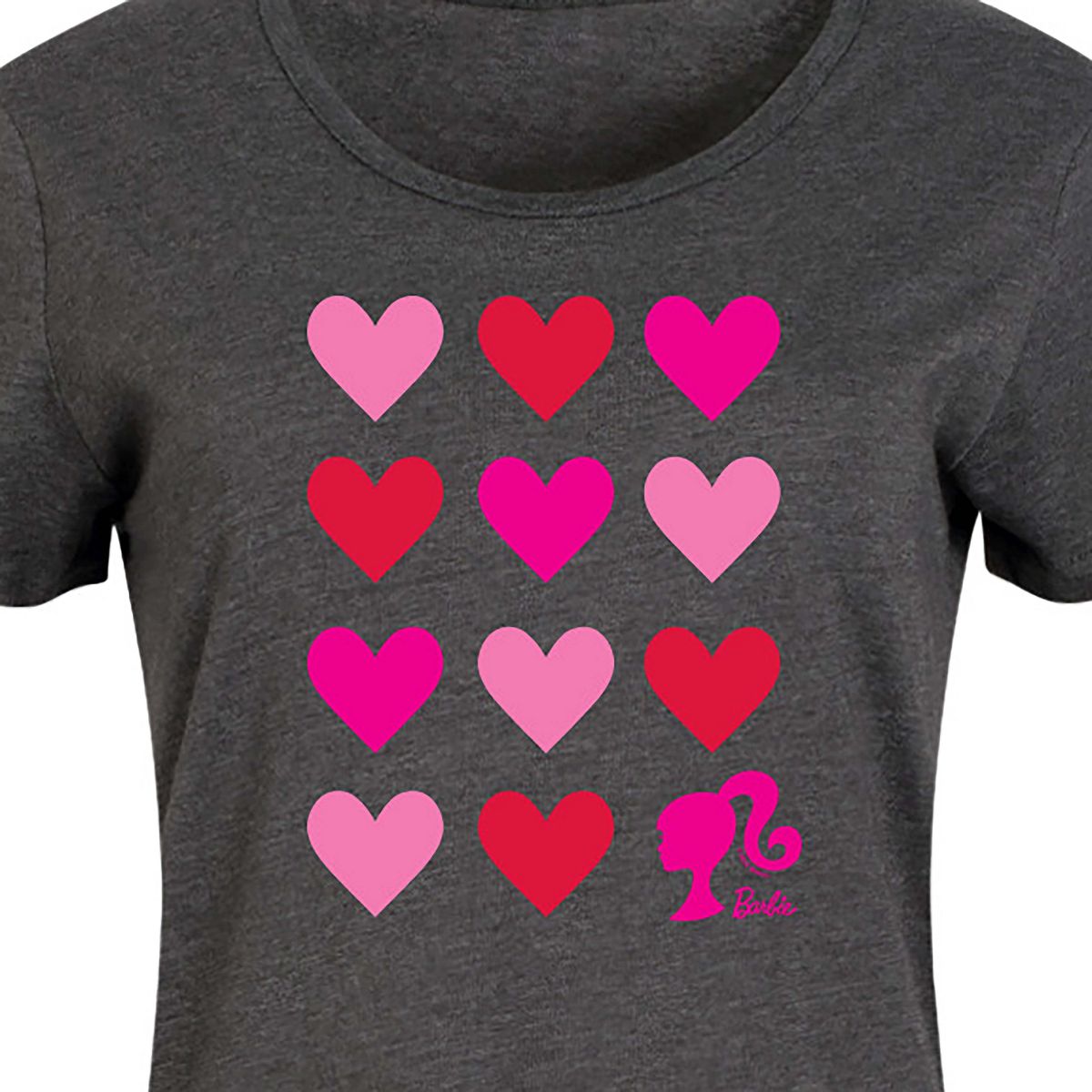 Women's - Barbie - Heart Grid Graphic T-shirt Dress - thumbnail 2