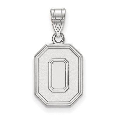 Black Bow Jewelry 14k White Gold Ohio State Buckeyes NCAA Medium Pendant