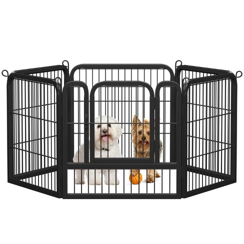 Yaheetech 6 Panels Dog Playpen Panels Metal Pet Playpen Black