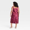 Women's Satin Midi A-Line Dress - Ava & Viv™ - 2 of 3