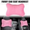 Unique Bargains Faux Fur Head Neck Car Support Pillow Cushion 1 Pair - 2 of 4