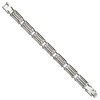 Chisel Stainless Steel Polished with Grey Carbon Fiber Inlay 8.25" Link Bracelet - 3 of 4
