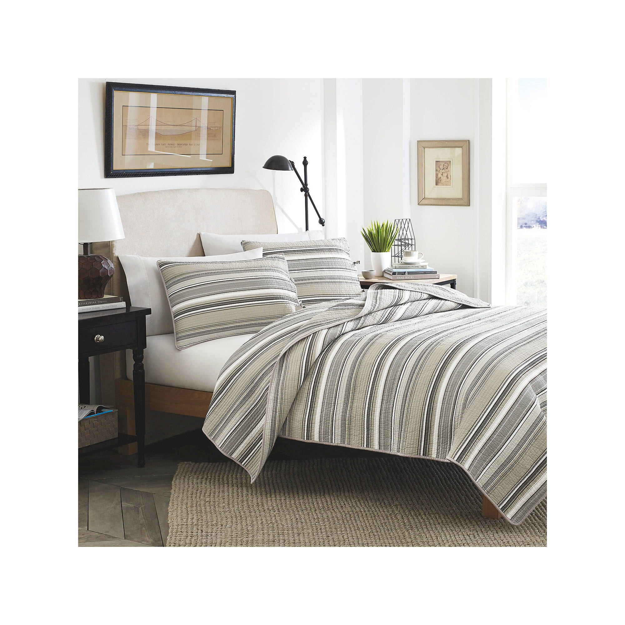 Stone Cottage Fresno Mini Quilt Set - Neutral (Full/Queen): Bedding Set with Shams, Machine Washable