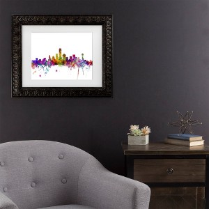 Trademark Fine Art Michael Tompsett Dallas Texas Skyline Matted Framed Art - 1 of 4