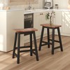 Vynxaria Walnut and Black Counter Height Dining Stools Set of 2 - 2 of 4