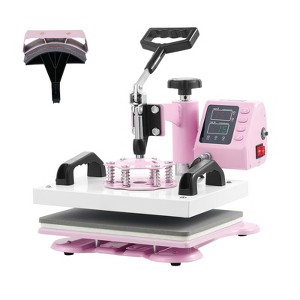 VEVOR Heat Press Machine, 12 x 10 inch 2 in 1 Heat Transfer Machine with Hat Press, 360° Swing Away T-Shirt Pressing Machine, Pink - 1 of 4