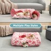 Cozy Kiss Foldable Plush Cat Tunnel Bed with Toys, Convertible Donut Tunnel with Washable Cushion & Anti-Slip Mat - 2 of 4