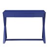 INFURNIC Desks Modern Writing Desk with 1 Drawer and X-Shaped Base for Functional and Stylish Workspace, Blue, 42.5"*19.5"*30.5" - 2 of 4