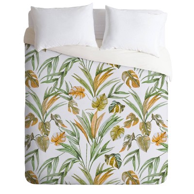 Twin/Twin XL Marta Barragan Camarasa Sweet Tropical Botany Duvet Set Green - Deny Designs