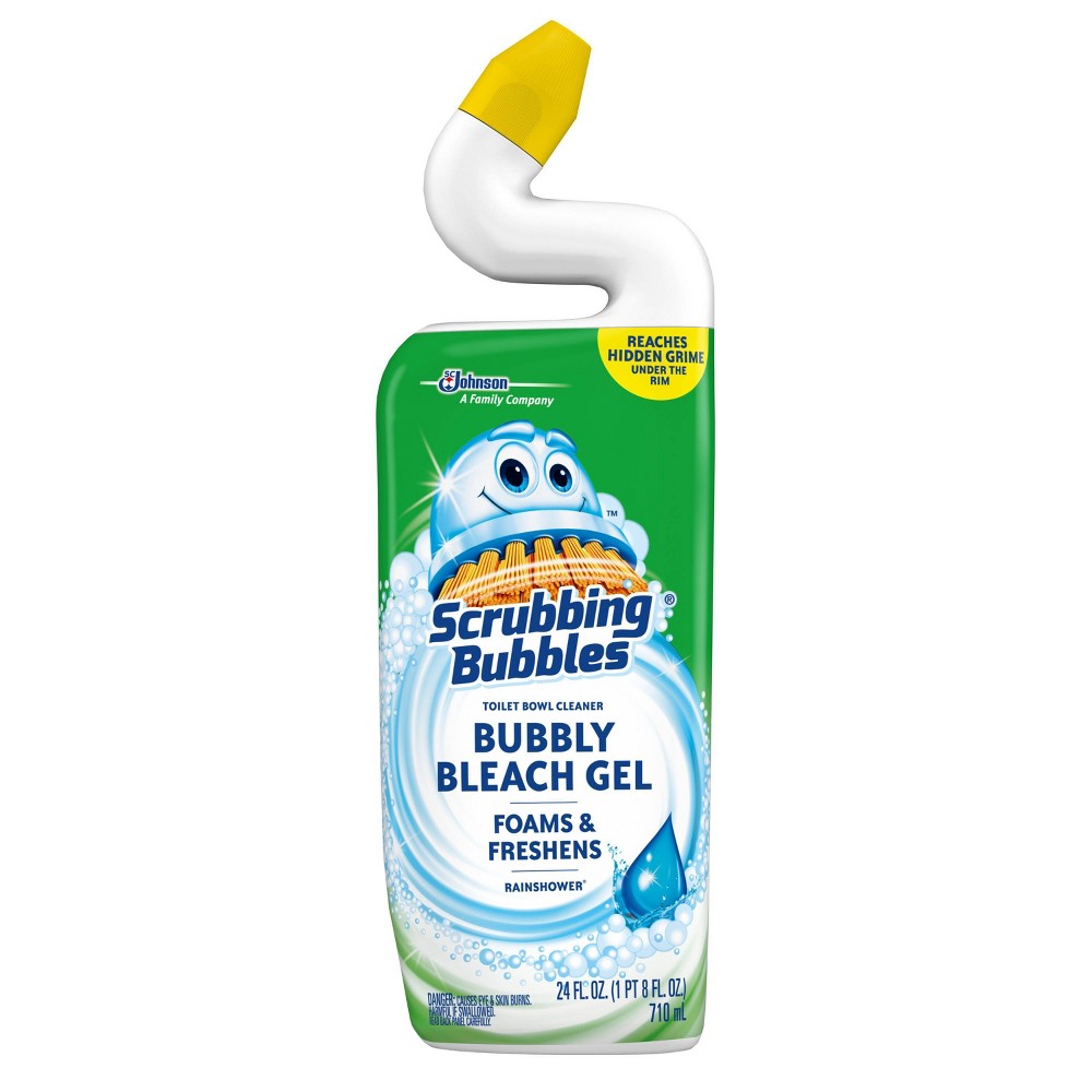 Scrubbing Bubbles Bubbly Bleach Gel Toilet Bowl Cleaner, Rainshower, 24 oz