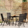 vidaXL Garden Dining Set Black Powder-coated steel, glass, PE Rattan - 31.5" table length 4 - 2 of 4