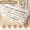 Modern Rattan 6-Drawer Dresser for Small Spaces, Slim Wooden Chest of Drawers, Farmhouse Wood Closet Dresser for Entryway, Apartments, Easy Assemble - 3 of 4