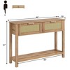 Homhougo Entryway Table with 2 Drawers, Console Table for Entryway, Wood Sofa Table with Storage Tan - 2 of 4