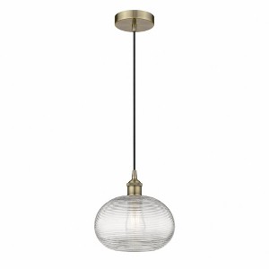Ithaca - 1 Light Cord Hung Mini Pendant In Industrial Style-9.5 Inches Tall and 10 Inches Wide - 1 of 1
