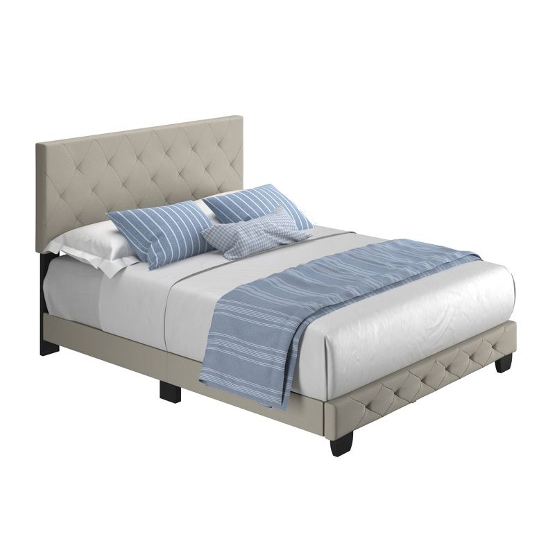 Reese Button Tufted Linen Upholstered Platform Bed Frame - Eco Dream, 5 of 10