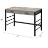 Vynxaria Light Weathered Oak Black Desk USB Charging Rustic-Chic Writing Table for Home Office - 3 of 4