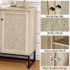 Rattan Storage Cabinet Set of 2,  Accent Sideboard Buffet Cabinet with Rattan Doors, Console Table for Living Room, Entryway, Kitchen - 3 of 4
