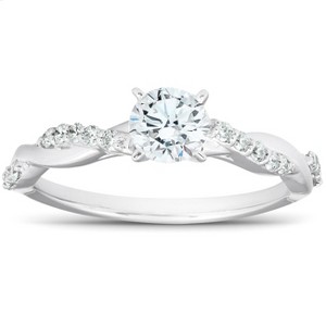 Pompeii3 1/2Ct Diamond Infinity Engagement Ring Womens 14k White Gold Interwoven Band - 1 of 4