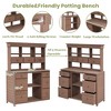 Sapphtopaz Fir Wood Garden Potting Bench Table with 9 Drawers & Adjustable Shelves, Rustic Potting Tables for Outdoors with Storage, Garden Bench - 3 of 4