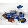 Granitestone Blue 15 Piece Stackmaster Nonstick Cookware Set with Glass Lids - image 2 of 4