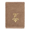 Linum Home Textiles 100% Turkish Cotton MONICA Gold Thread 2PC Embellished Washcloth Set - 2 of 3