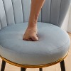 KTMBDW Counter Height Bar Stools Set of 2, 360° Swivel Upholstered Barstools with Backs and Metal Legs, 25.2" H Seat Height, Velvet Fabric - 4 of 4