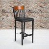 Emma and Oliver Vertical Back Metal/Wood Restaurant Dining Barstool - 2 of 4