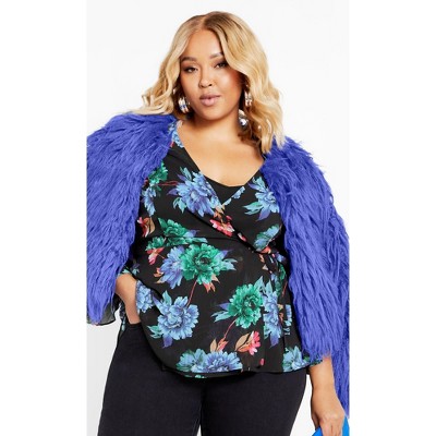 Women's Plus Size Charlie Print Top - black | CITY CHIC
