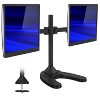 Mount-It! Dual Monitor Stand | Double Monitor Free Standing Desk Mount | Arms Fit Two 19 - 24 Inch Screens | Interchangeable Grommet Base Included - 2 of 4