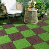 Syemin Carpet Tiles 44 Pieces Balcony Deck Tiles, DIY Interlocking Deck Floor Tiles for Poolside Balcony, Backyard, Brown, 12"*12"*0.8" - 4 of 4