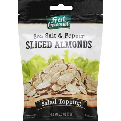 Fresh Gourmet Sliced Sea Salt & Pepper Almonds, 3.5 OZ