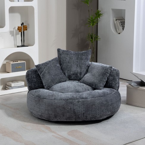 Gray Bean Bag Chair Lazy Chair With 3 Pillows durable Comfort Lounger High Back Bean Bag Chair Couch For Adults And Kids indoor Outdoor cuddlewood Target