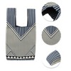 Unique Bargains Reusable Collar Stripes Mesh Net Grocery Tote Bags Beige Blue 1 Pc - 2 of 4