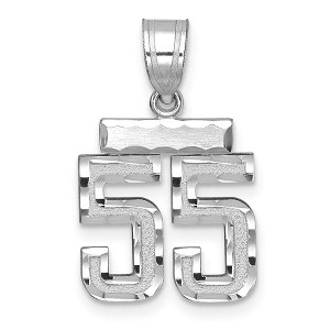 Black Bow Jewelry 14k White Gold, Varsity Collection, Small D/C Pendant, Number 55 - 1 of 3