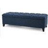 CAVINAS Rectangle Storage Ottoman Bench, Button-Tufted Ottoman with Storage, Upholstered Accent Stools with Diamond Stitching & Soft-Close Hinges - 3 of 4