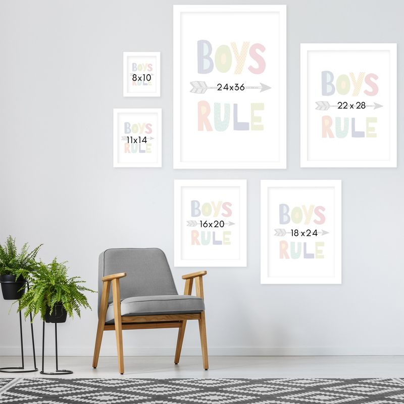 Americanflat Kids Boys Rule By Lisa Nohren Framed Print Wall Art, 4 of 8