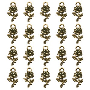 Unique Bargains Beautiful DIY Jewelry Making Rose Flower Pendants 100 Pcs - 1 of 4