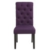Roundhill Furniture Leviton Solid Wood Tufted Asons Dining Chair, Purple, Set of 2 - 3 of 4