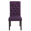 Roundhill Furniture Leviton Solid Wood Tufted Asons Dining Chair, Purple, Set of 2 - image 3 of 4