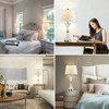 ROTTOGOON Touch Control Table Lamp for Bedrooms 3 Way Dimmable White Drum Shade Nightstand lamp Set of 2 with 2 USB Charging Port(Bulbs Included) - 2 of 4
