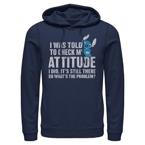 Mens Lilo & Stitch Attitude Check Lightweight Hoodie - 1 of 4