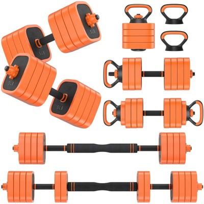 GIKPAL Adjustable Dumbbells Set, 4 in 1 Free Weights Dumbbells Set Used as Dumbbell, Barbell, Push up Stand, Kettlebells for Home Gym Exercises