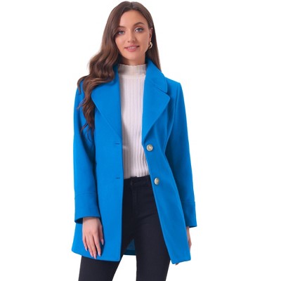 INSPIRE CHIC Women's Elegant Notched Lapel Button Single Breasted Winter Coat