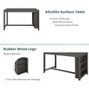 5-Piece Counter Height Dining Table Set with 4 Upholstered Chairs, Wood Kitchen Table with 3-Tier Storage Shelf for Dining Room or Small Space - 3 of 4